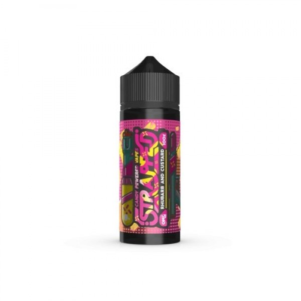 Strapped E Liquid Rhubarb & Custard 100ml Shortfill