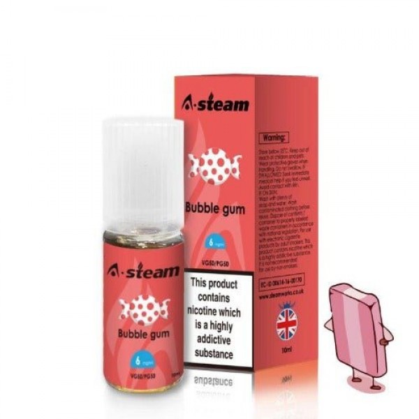 Bubblegum 50/50 E-Liquid by A Steam 10ml